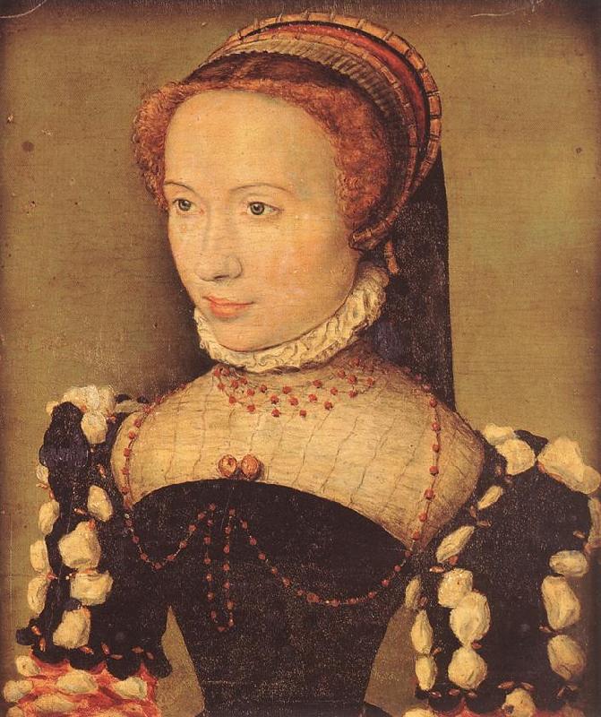 CORNEILLE DE LYON Portrait of Gabrielle de Roche-chouart Portrait of Gabrielle de Roche-chouart vbd oil painting image